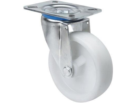 Rueda giratora placa 10zvl80-utr poliamix blanco eje rodillos ALEX