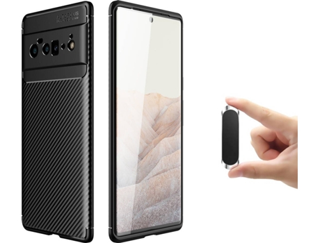 Funda Google Pixel 6 Pro Rugged Carbon Antichoque y Soporte Magnético Multifunción Negro