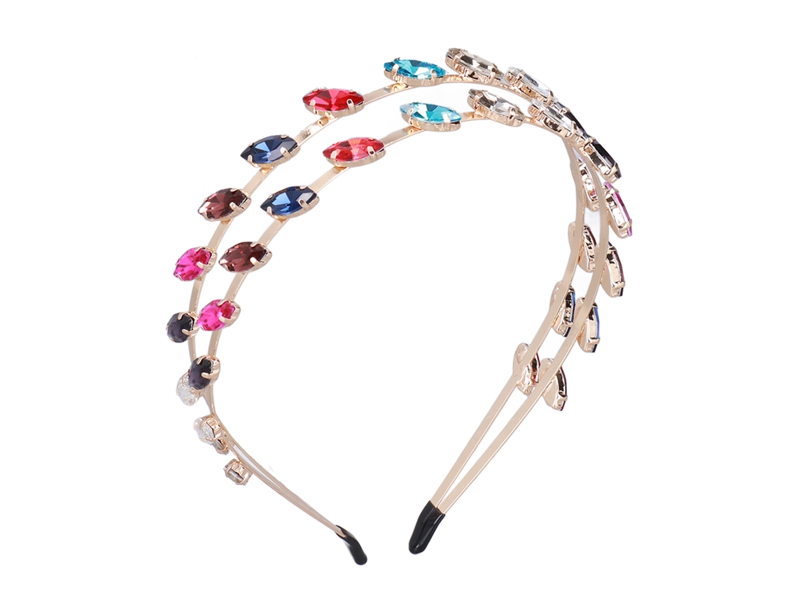 Tiara De Doble Capa Con Diamantes De Imitación Para Novias - Accesorio Para El Cabello De Mujer Con Piedras Brillantes