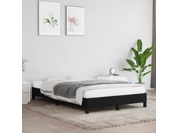 Estructura De Cama Sin Colchón Tela Negro 120x190 Cm