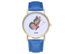 Reloj De Pulsera De Cuero Con Mariposas De Moda Zhoulianfa Cuarzo (zafiro)