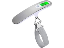Balanza Digital Para Equipaje De Viaje Con Capacidad De 50 Kg, Batería De Litio Incluida, Color Plata.