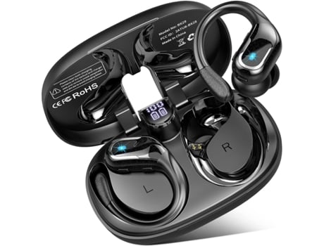Auriculares inalámbricos deportivos, auriculares Bluetooth 5.3 con micrófono con cancelación de ruido, estéreo de alta fidelidad 75H con pantalla L...