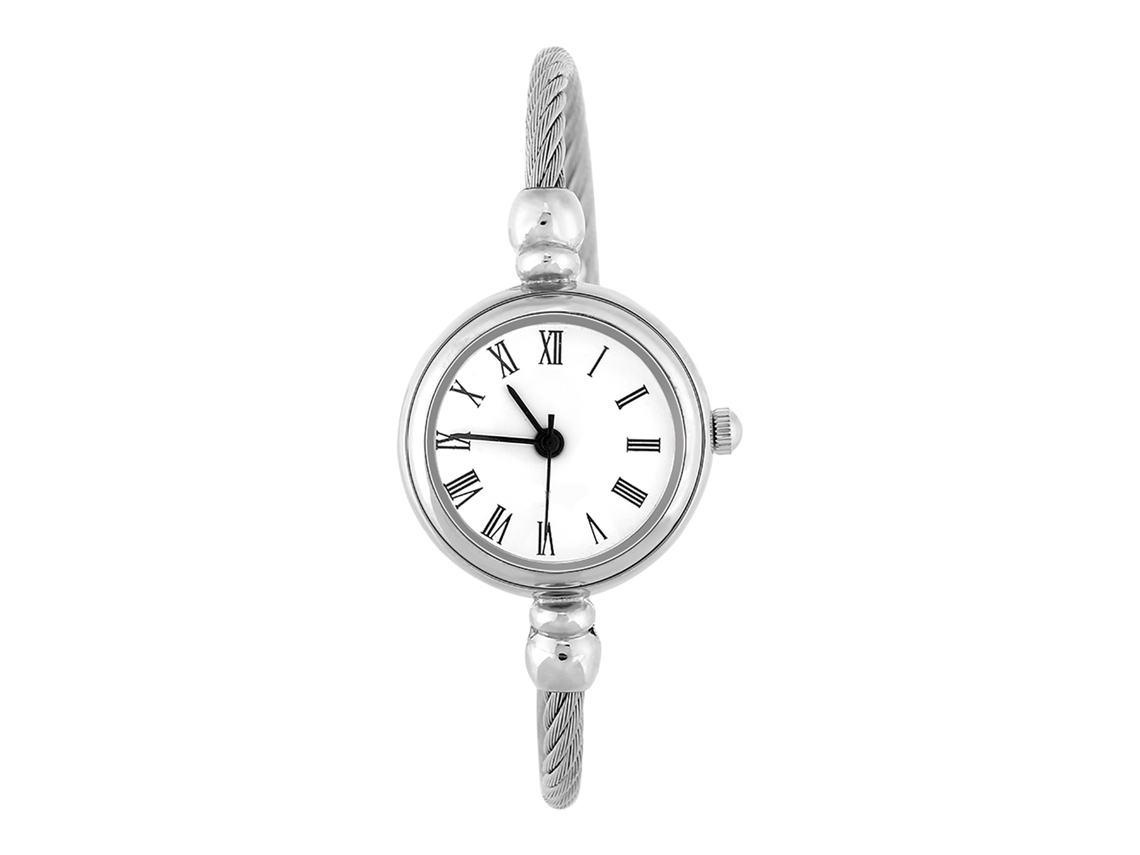 Reloj De Pulsera Analógico De Cuarzo Redondo Para Mujer Con Correa De Aleación Y Números Romanos.