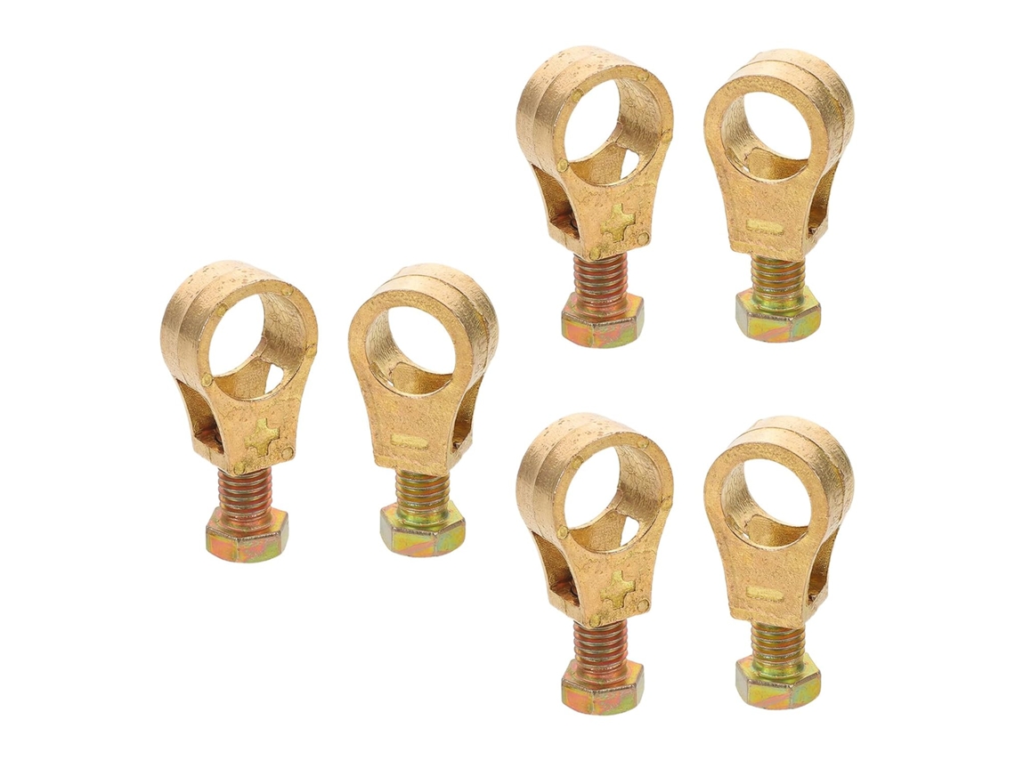 Juego De 6 Pinzas De Batería De Cobre Puro, Conectores Positivo Y Negativo Para Coche, Camión Y Barco.