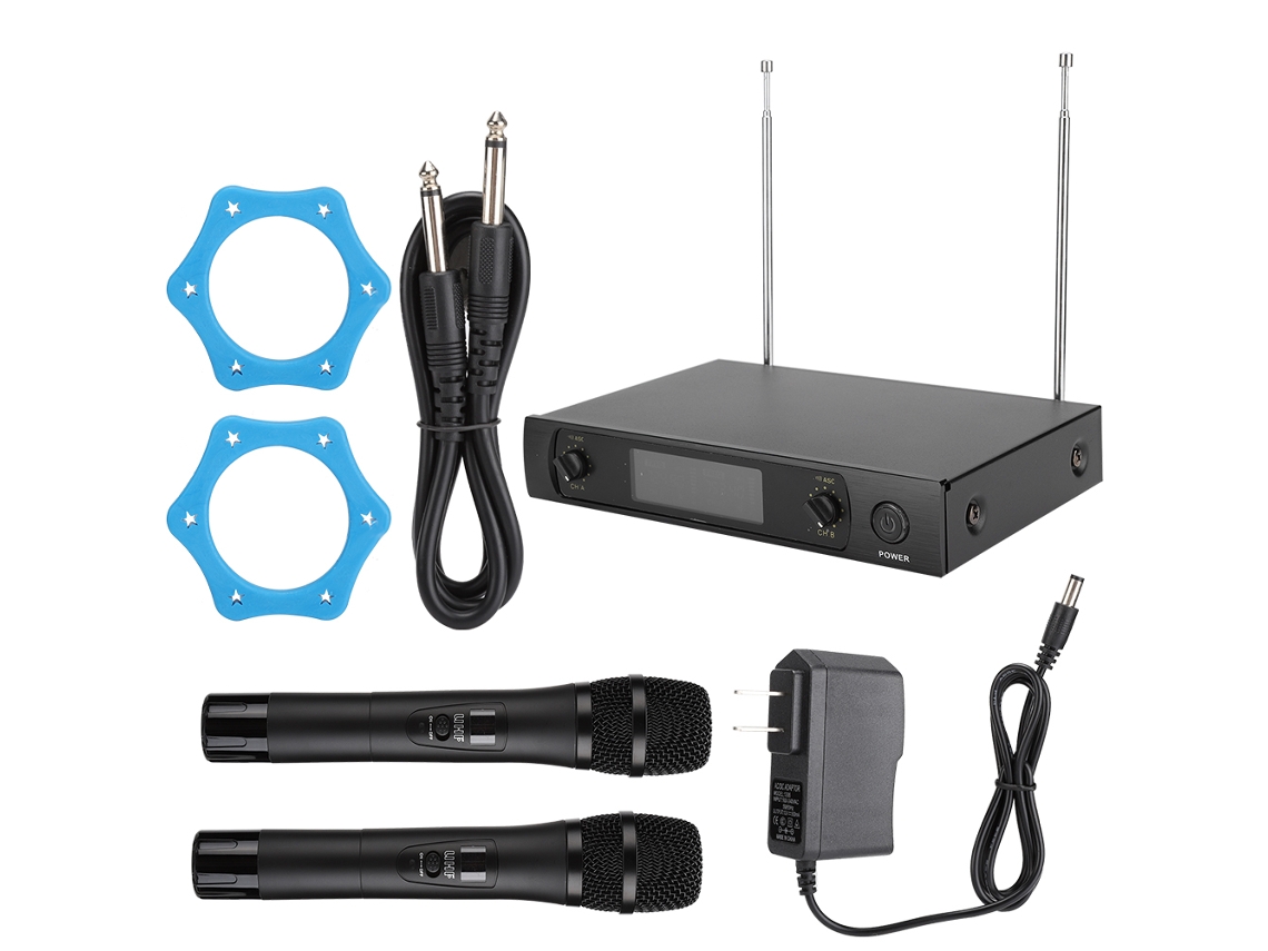 Micrófono Inalámbrico Uhf Dual Portátil De Mano Para Karaoke, Bodas, Discursos Públicos Y Conexión Usb.