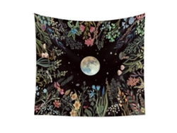 Omni-manta De Pared Psicodélica, Estrellas Luna Flores, Decoración Para Sala Dormitorio Oficina, 130x150cm
