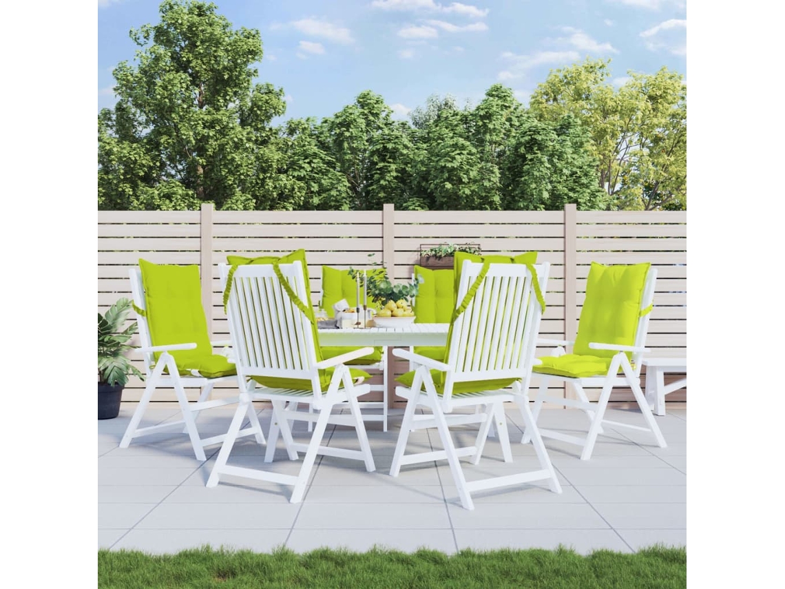 Cojines De Silla Respaldo Alto 6 Uds Tela Oxford Verde Brillo