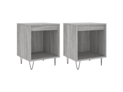 Maison Exclusive - Mesita De Noche 2 Uds Madera Ingeniería Gris Sonoma 40x35x50 Cm