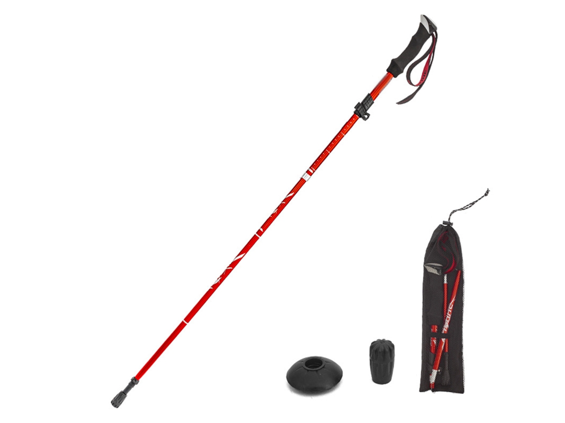 Bastón de trekking ligero 2026, plegable en cinco partes, para senderismo, acampada y excursionismo.