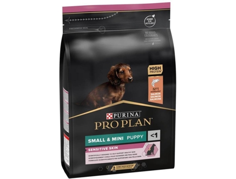 Pienso para Perros PURINA Pro Plan Small & Mini Puppy Sensitive Skin (3Kg - Seco - Razas Pequeñas - Sabor: Salmón)