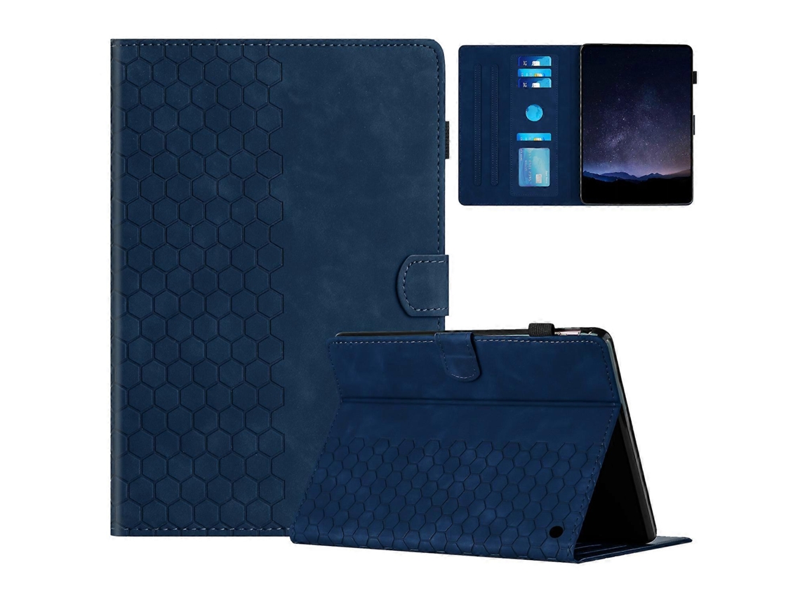 Funda de piel con estampado de panal y ranura para tarjetas para Amazon Fire HD 8 (2020), color azul (2022)