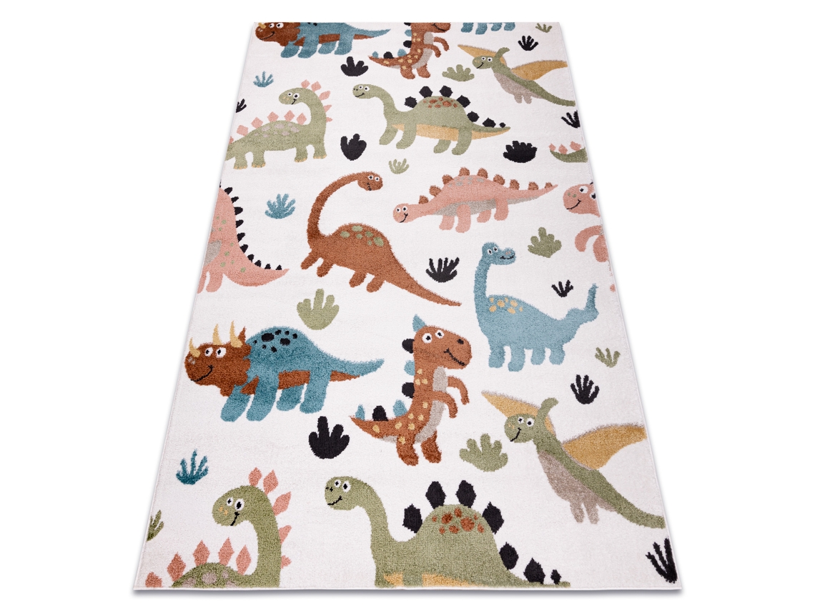 Alfombra Fun Dino Para Niños Dinosaurios Crema (280 x 370 cm)