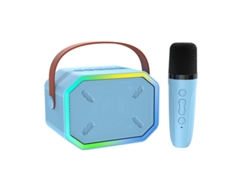 Altavoz Bluetooth Colorido - Sistema De Audio Inalámbrico Para El Hogar - Micrófono De Karaoke - Azul - Micrófono Individual