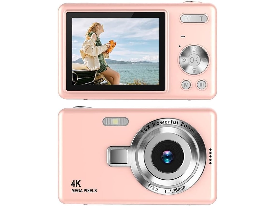 Cámara 1080p, Sensor De 96 Mp, Zoom 16x, Pantalla Lcd Ips De 2,4", Ideal Para Vlogging Y Viajes.