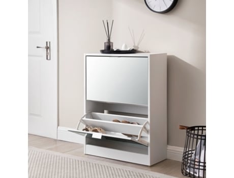 Zapatero Kragerø 2 compartimentos máx. 12 pares aglomerado 80 x 60 x 24 cm - Blanco [EN.CASA]
