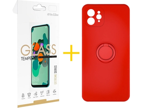 Carcasa + Protector de Pantalla para iPhone 11 Pro Max SKYHE Rojo