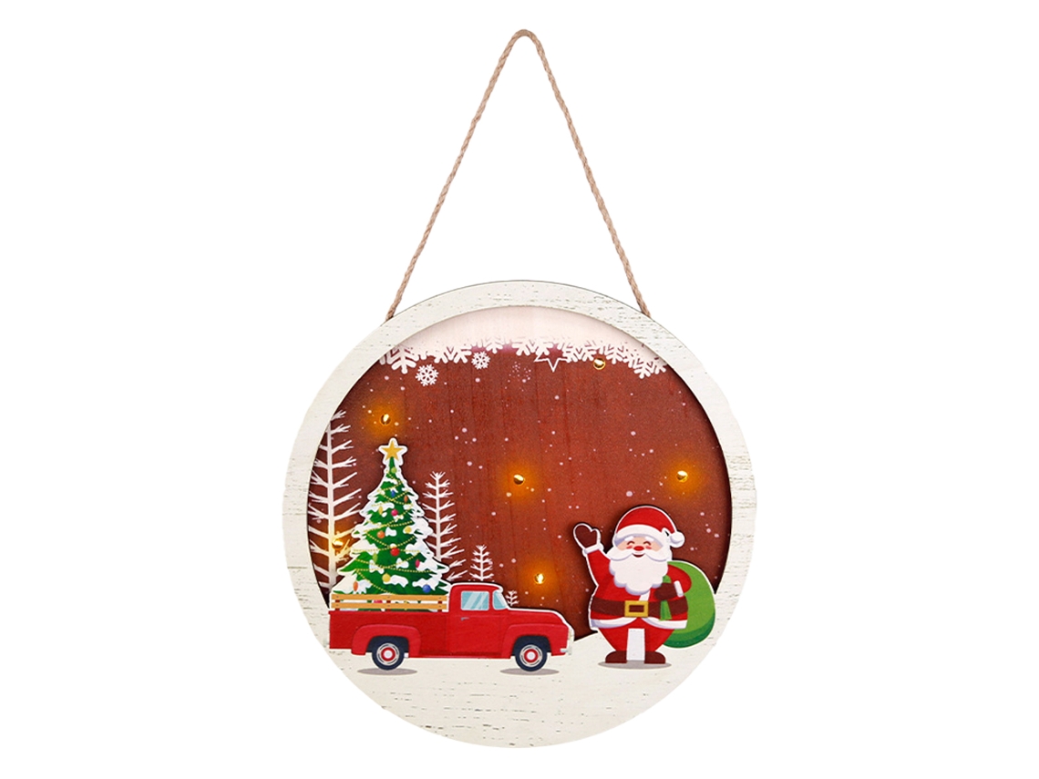 Letrero navideño de madera con luces LED, adornos para puertas y ventanas NEVEANCE