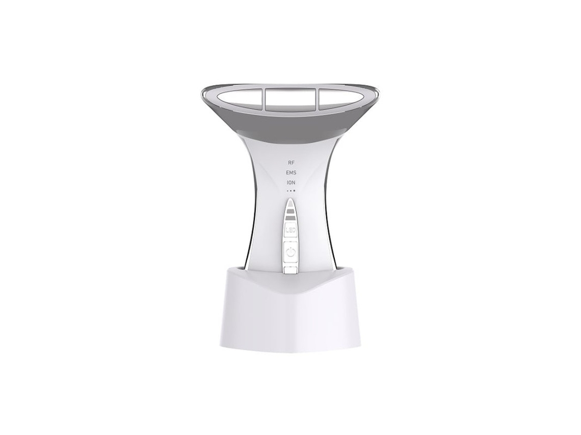 Ferramenta Para Pescoço E Rosto Com Led De 5 Cores Para Cuidados Com A Pele Yizhood (branco E Prata)