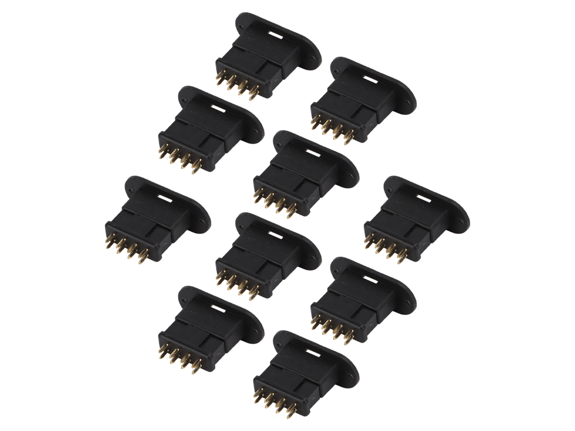 Conector De Batería Mpx Para Rc, 20 Piezas, Enchufe Octogonal, Negro, Cobre Puro, Oro, Moldeado Por Inyección.