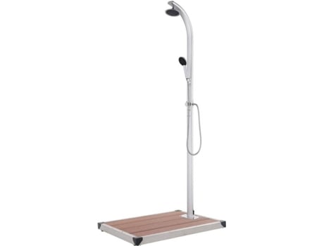 vidaXL Ducha de jardín con base marrón 220 cm aluminio