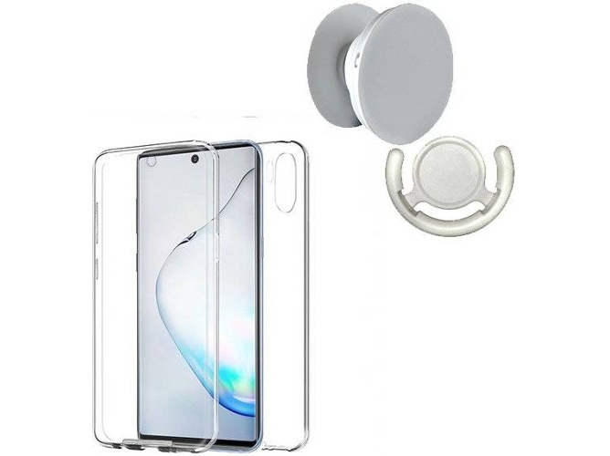 Kit Carcasa, PopSocket y Soporte PopSocket Samsung Galaxy Note 10+ 360º Transparente
