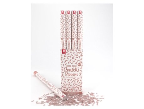 Confettis SMIFFY'S Cañón biodegradable oro rosa de 80 cm