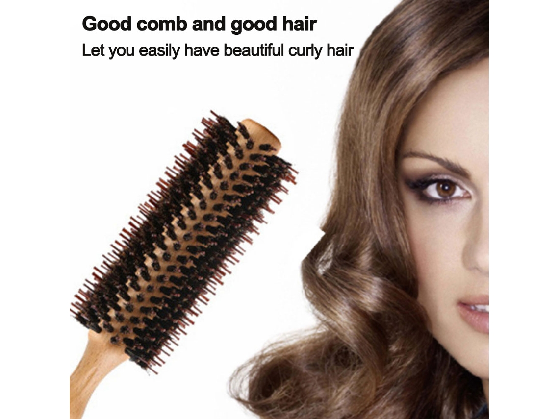 Peine cepillo redondo cepillo secador de pelo con cerdas naturales