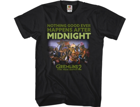 Camiseta Unisexo DEEPSTONE After Midnight Gremlins 2 The New Batch Negro (XXL)