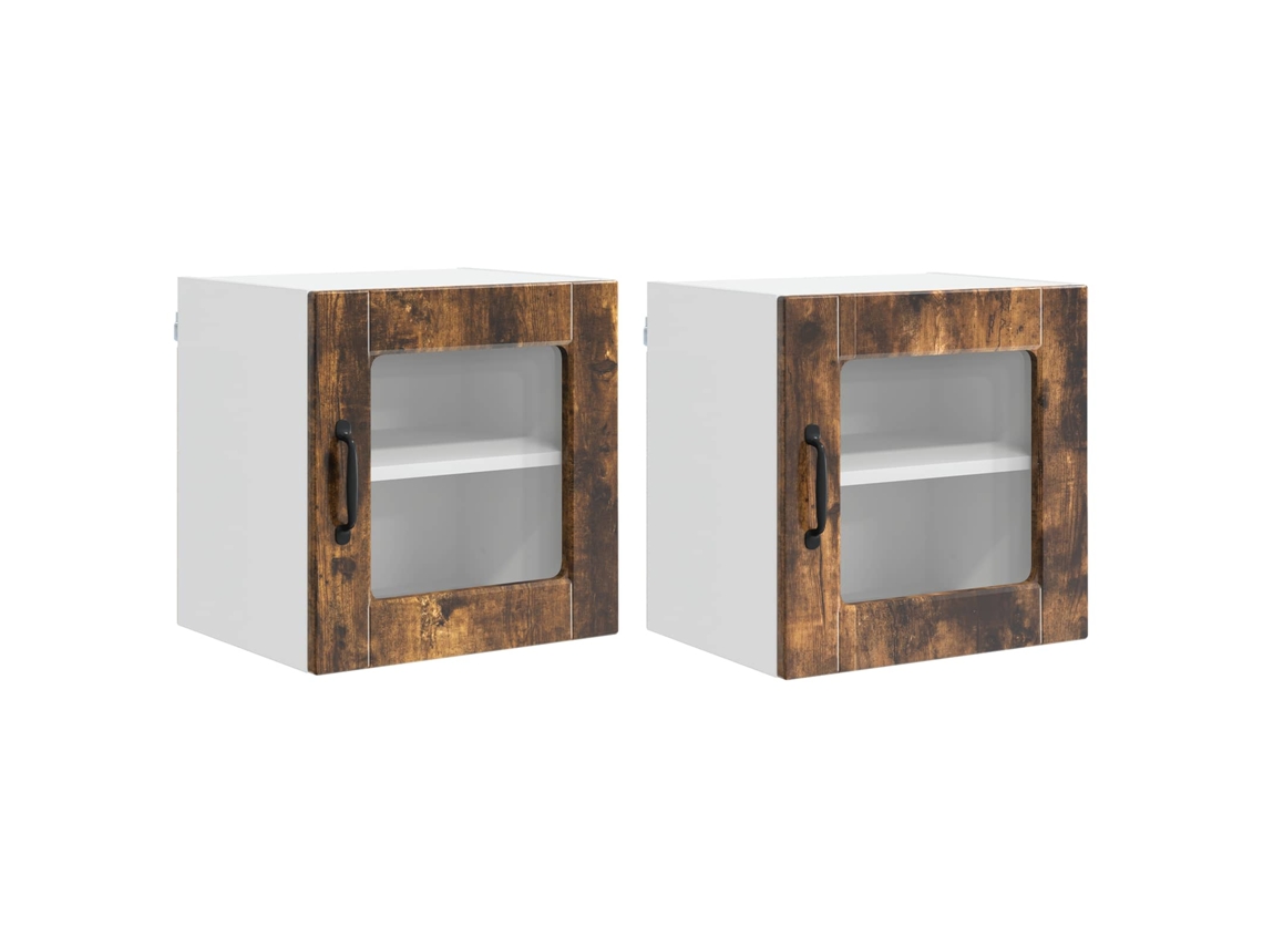 Maison Exclusive - Mueble De Cocina Con Puerta 2 Pcs Roble Ahumado 40 X 31 X 40 Cm