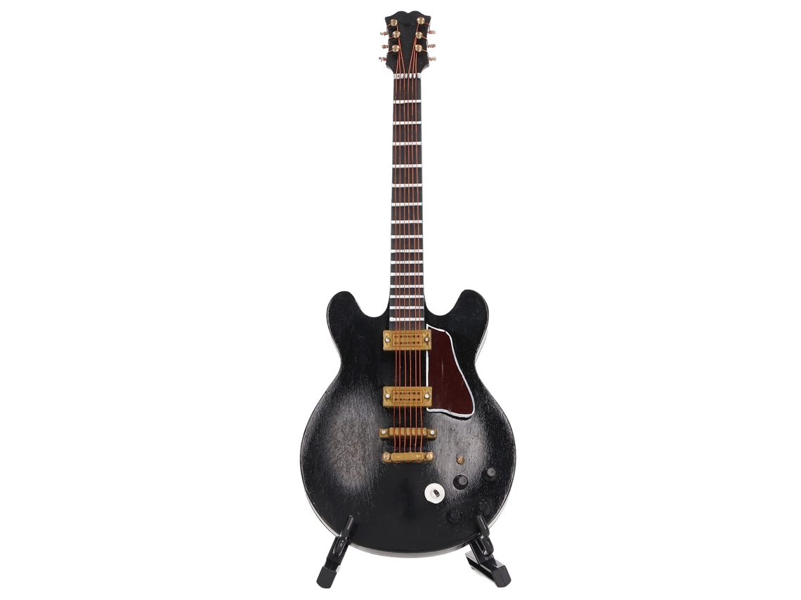 Mali modelo de Guitarra Miniatura em Forma de Gato com Suporte para Decoração e Presente