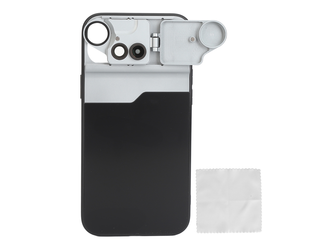Kit De Lentes 3 En 1 Para Cámara De Teléfono 10x Macro Cpl Ojo De Pez Teleobjetivo Con Funda Protectora Magnética Para Iphone 15plus