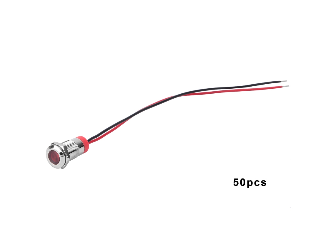 50 Unidades De Indicadores Led De Advertencia De Metal Rojo De 10 Mm, 24 V, Ip65, Bem-10c Para Automóviles