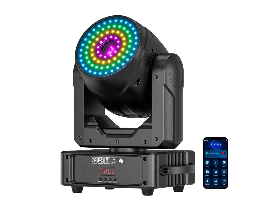 Luz portátil, láser a todo color, opciones de control versátiles, negro, enchufe europeo OEM