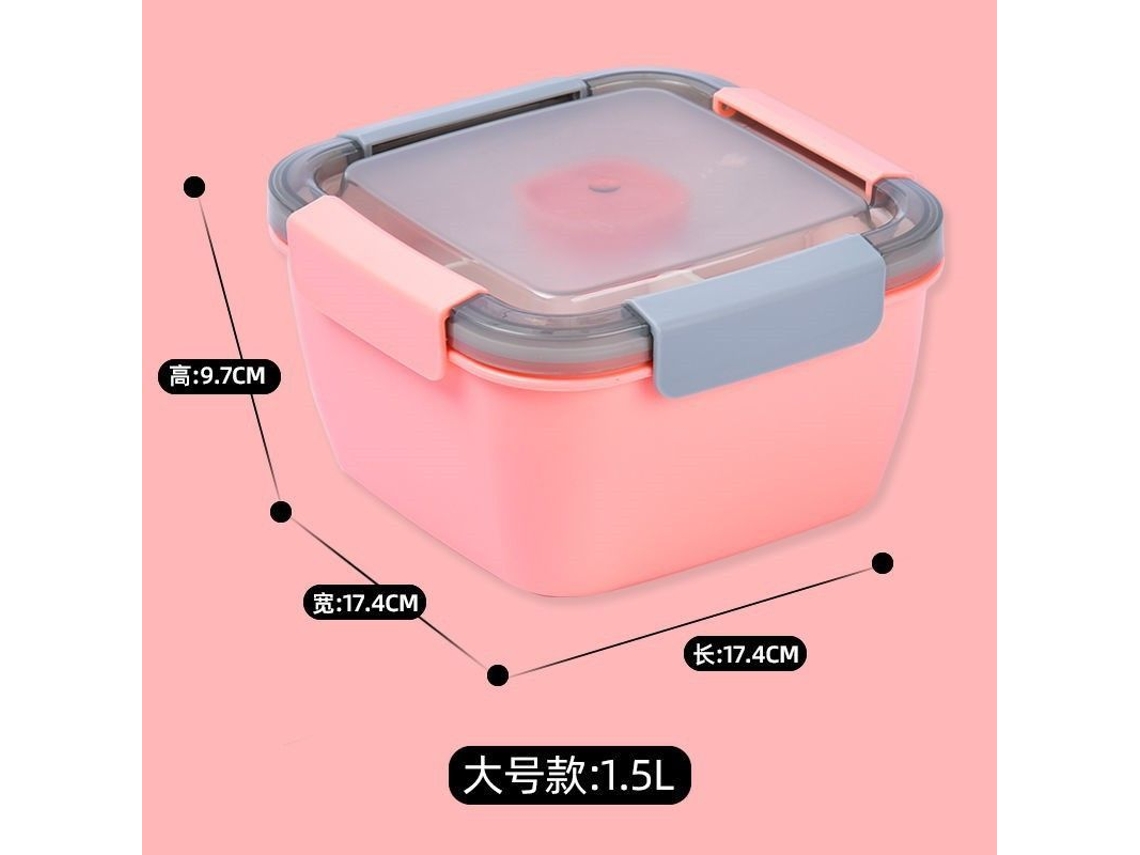 2026da-recipiente Para Ensalada Portátil 52 Oz Con 3 Compartimentos Y Contenedor De Salsa Material Seguro Rosa
