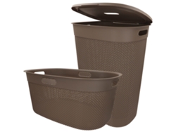 Curver Pack Colada Cesto 45l + Cesta con Tapa 55l Marrón