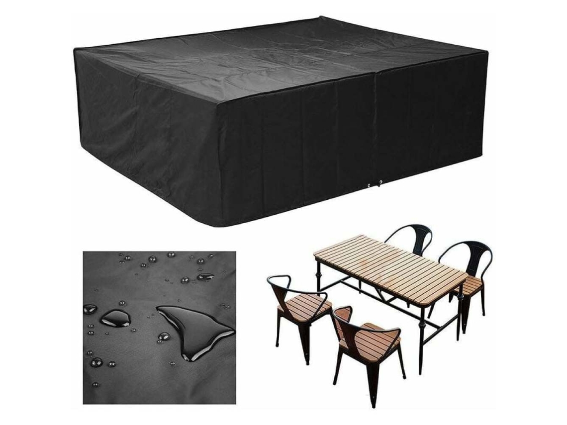JILLIOPER Protector de muebles de exterior, resistente e impermeable, para jardín, fibra Oxford 210D con reverso de PVC, resistente a los rayos UV y al desgarro