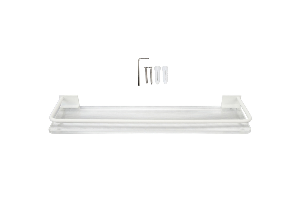 Cesta De Ducha De Aluminio Para Montaje En Pared, Estilo Crema, Organizador De Gran Capacidad (sin Toallero)