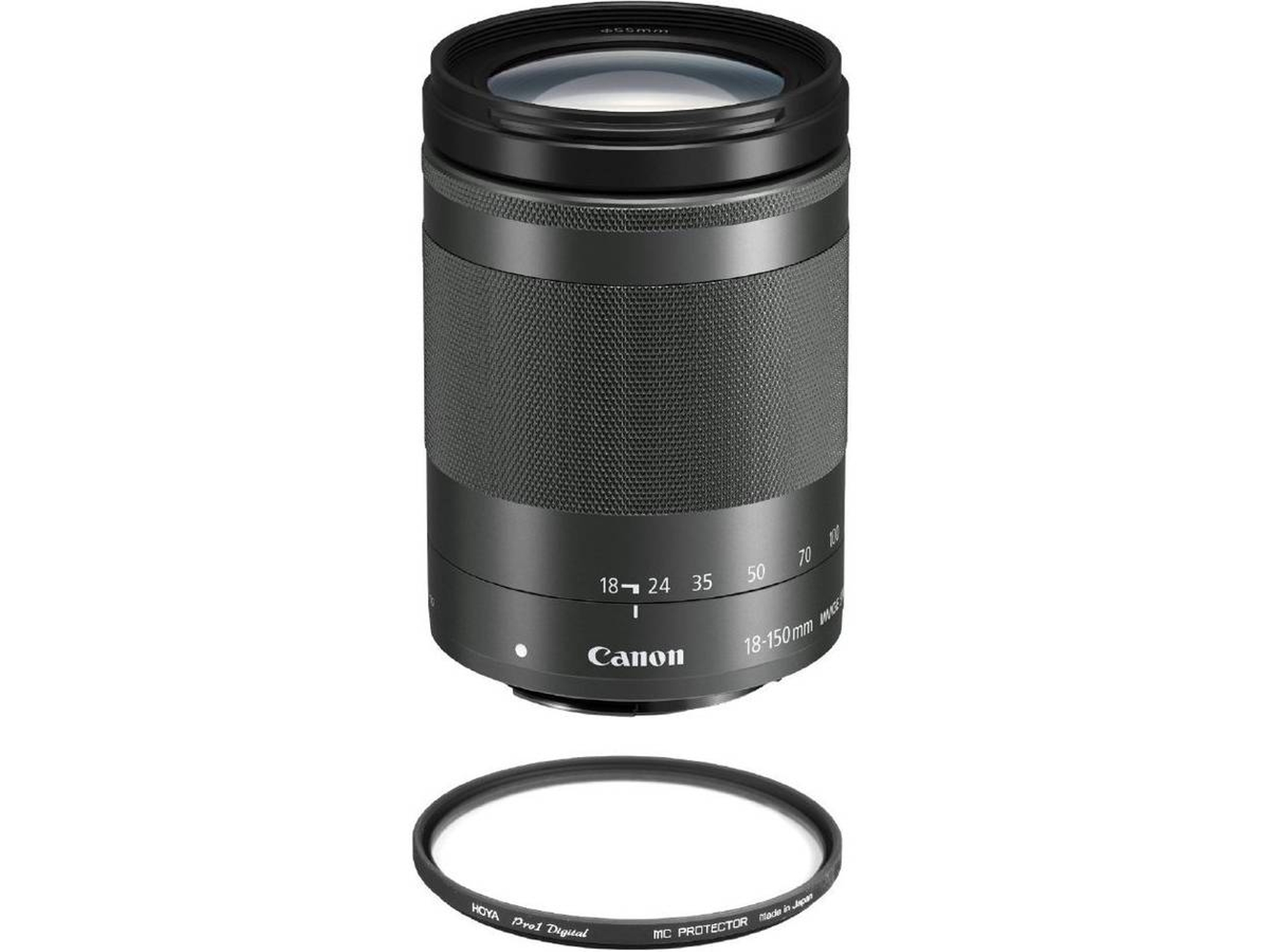 Objetivo CANON EF-M 18-150mm F3.5-6.3 IS STM Negro (Caja Blanca) + Protetor HOYA 55mm PRO 1D