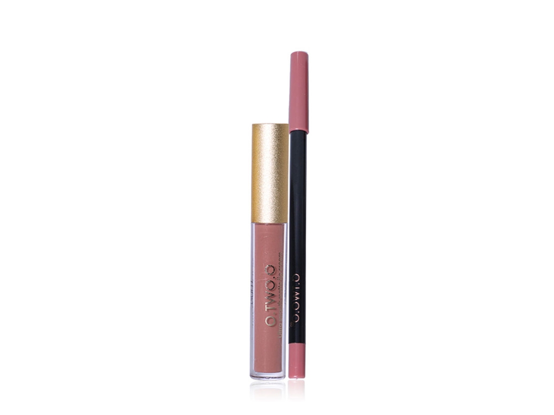 Labial Líquido Mate Waterproof + Lapiz Labial Duradero 6 - Maquillaje Cosmético Labial