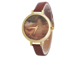 Reloj De Mujer Con Correa De Piel Sintética, Esfera Geométrica Y Diamantes De Imitación (morado)