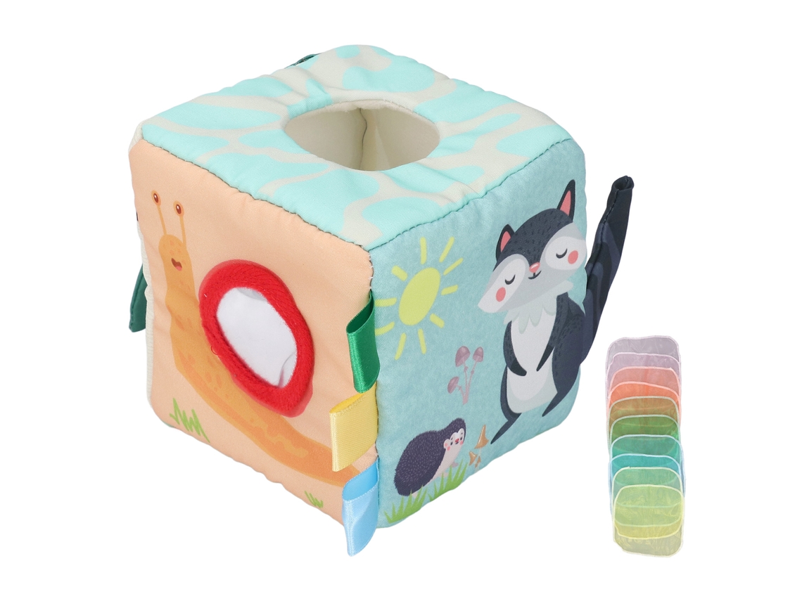 Caja de pañuelos de juguete para bebés, juguete sensorial para bebés y niños.