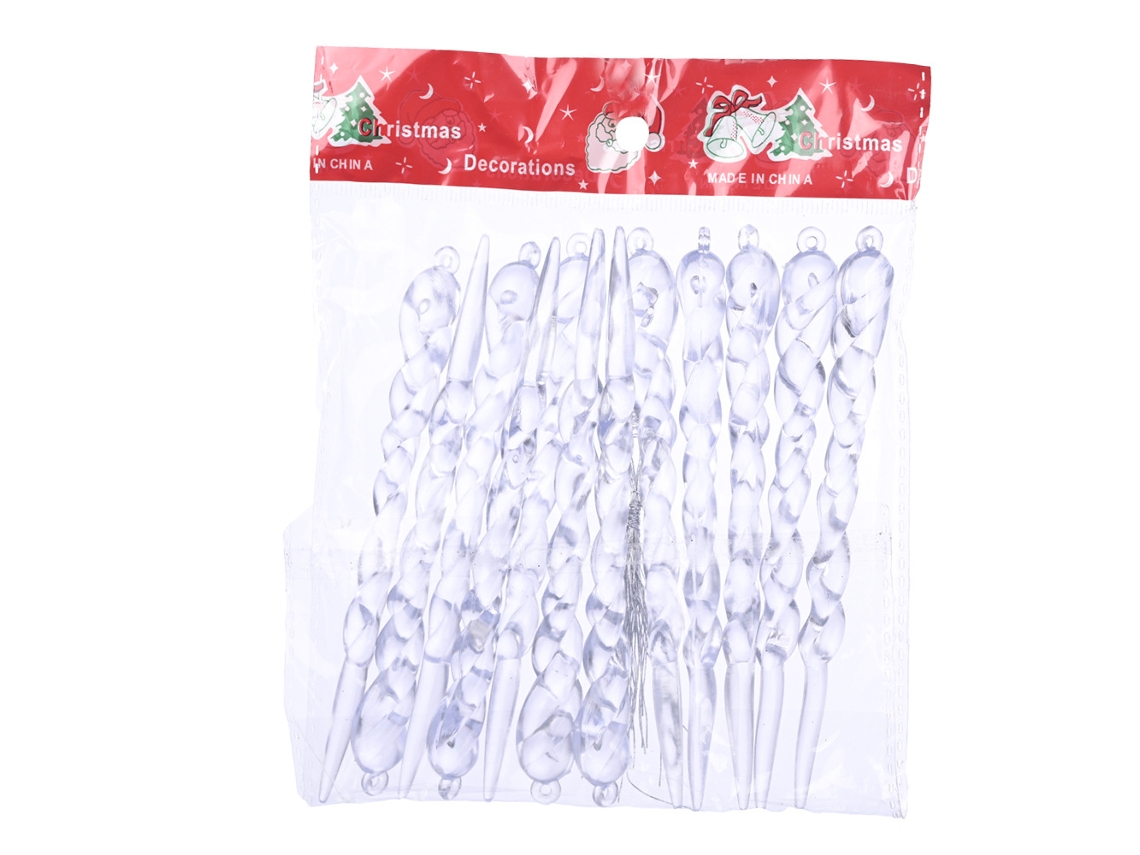 12 colgantes transparentes de barra de hielo, adornos para árbol de Navidad, .