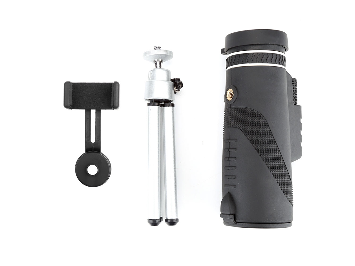Telescopio monocular HD compacto con visión nocturna.