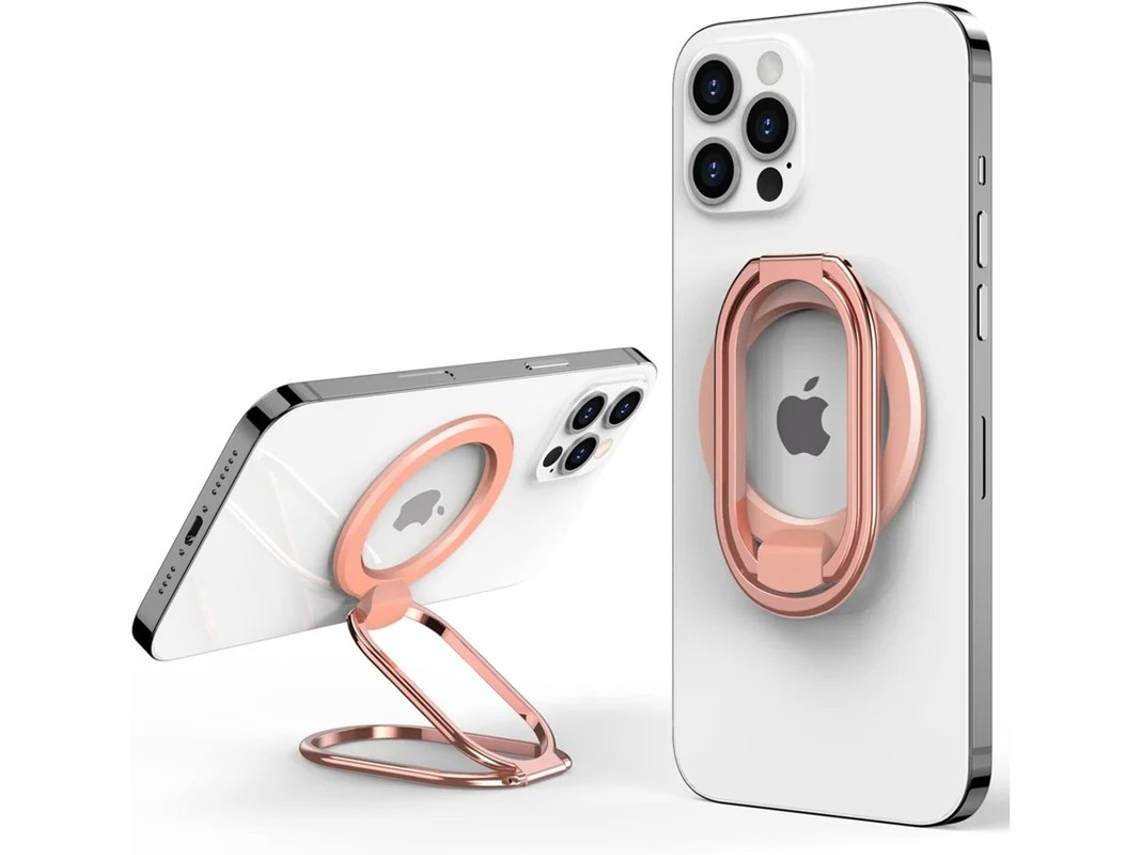Soporte De Anillo Magsafe Con Agarre Extraíble Y Carga Inalámbrica Para Apple Yizhood Magnético Con Soporte De Anillo Rosa