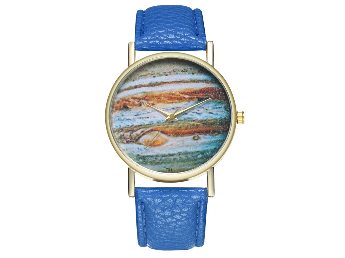 Reloj Analógico De Cuarzo Con Correa De Poliuretano, Unisex, Regalo Para Enamorados, Azul Rey.