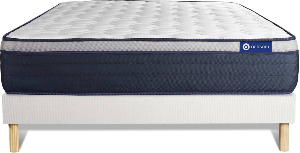 Conjunto de Somier Blanco + Colchón ACTISOM Actiflex Max (135x200 cm - Muelles Ensacados)