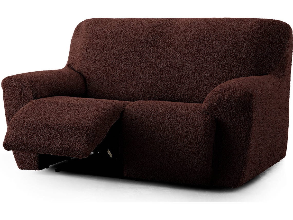 Funda Multielástica para Sofá Relax de 2 Plazas con 2 Asientos MILICA Spongy Marrón
