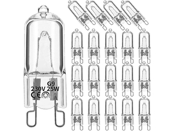 Rebe-20pcs Bombillas Halógenas G9 25w 2800k Blanco Cálido Regulables Para Candelabros Lámparas Techo 220-240v 28w