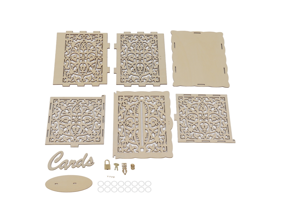 Caja De Madera Hueca Para Tarjetas De Boda, Fácil De Armar, Jm01319, Pequeña.